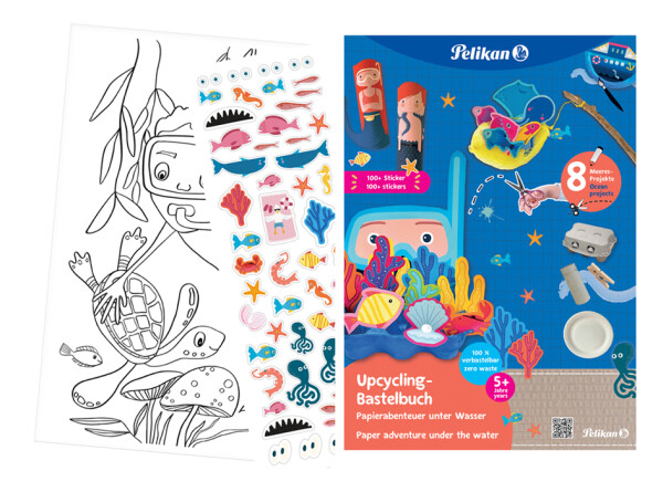 Pelikan Upcycling Bastelbuch mit Sticker, Dschungel A4