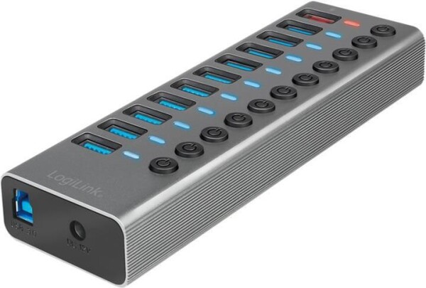 Logilink Adapter USB 3.2 Gen 1 Hub,10 Ports+1xSchnell-Ladep.