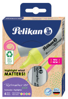 Pelikan Textmarker 490 eco Set aus 4 Neon-Farben im Etui